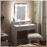 toaletní stolek se zrcadlem bílý s osvětlením