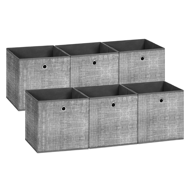 Úložné boxy GARY 6ks, 30x30x30cm, šedá 