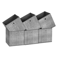 Úložné boxy GARY 6ks, 30x30x30cm, šedá 