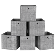 Úložné boxy GARY 6ks, 30x30x30cm, šedá 