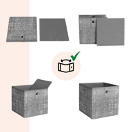 Úložné boxy GARY 6ks, 30x30x30cm, šedá 