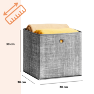 Úložné boxy GARY 6ks, 30x30x30cm, šedá 