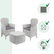 Zahradní set TREE, 3-dílný, bílá