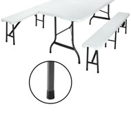 Pivní set PIKNIK z umělé hmoty, sklápěcí, 183cm, bílá