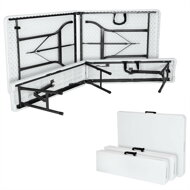 Pivní set PIKNIK z umělé hmoty, sklápěcí, 183cm, bílá