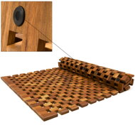 Koupelnová předložka CUBE, akáciové dřevo 80x50x1cm, hnědá