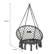 Závěsné křeslo BOHO, Ø61cm, antracitová