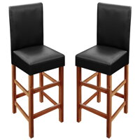 2-dílný set barových židlí z akáciového dřeva - černé