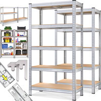 Regál s vysokou nosností HEAVY, 2-kusy, max875kg, 90x40x180cm stříbrná