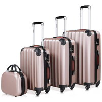 Sada kufrů Baseline s tvrdým obalem, ABS, růžová 12l, 34l, 59l, 89l