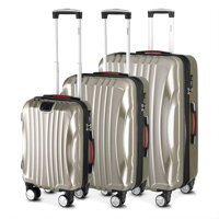 Sada cestovních kufrů Ikarus s tvrdým obalem, champagne, ABS, 38l, 102l, 154l