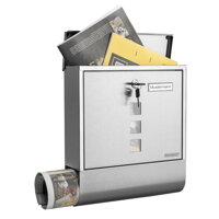 Poštovní schránka s válcem na noviny, ocel, velká, stříbrná