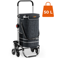 Nákupní taška na kolečkách do schodů COMFORT, 50l, černá