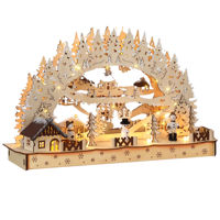 Vánoční LED oblouk CLEMENT, 45x12,5x28cm, přírodní hnědá