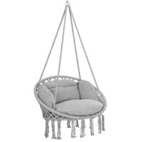 Závěsné křeslo BOHO s polštáři, Ø61cm, světle šedá