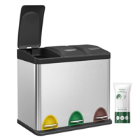 Koš na třídění odpadu SORT 24l (3x8l), ocelová