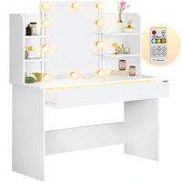 Toaletní stolek LUCIA s osvětlením 108x40x140cm, bílá