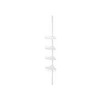 Rohová polička do sprchy 85-305 cm, bílá