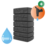 Sud na dešťovou vodu TOWER STONE, 500l, antracitová