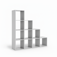 Úložná police, regál KALLA, 129,5x29x129,5cm, bílá