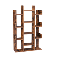 Police/regál na knihy ODIN v industriálním stylu, 86x25x140 cm, hnědá