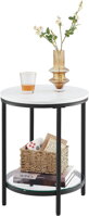 Příruční stolek s mramorovým designem, černá, bílá