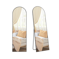 Zaoblené zrcadlo UMBRA, 160x50 cm, černá