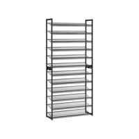 Stohovatelný regál na boty IDA, 12 polic, 92,5x31x223cm, černá