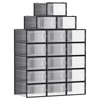 Organizér na boty MARI, 18boxů, černá/průsvitná