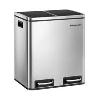 Koš na třídění odpadu SORT 30l (2×15l), stříbrná/černá