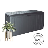 Odkládací box BOARD antracitový 290L 116x47x60 cm na kolečkách