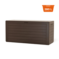 Úložný box WOODEBOX, 280L, 120x46x57cm, tmavě hnědá