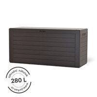 Úložný box WOODEBOX, 280L, 120x46x57cm, tmavě hnědá