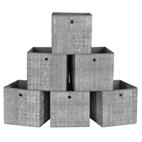 Úložné boxy GARY 6ks, 30x30x30cm, šedá 