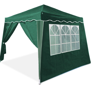 Party stan CAPRI 3 x 3 m zelený, UV- ochrana 50+, včetne 2 bočních stěn