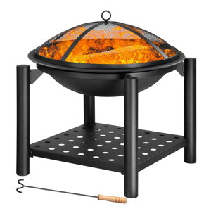 Ohniště s prostorem na dřevo FIRE, Ø55cm, černá