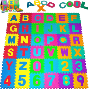 Pěnová podložka pro děti PUZZLE, 86 dílů, vícebarevná