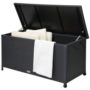 Polyratanový úložný box RICCO, 122x56 61cm, černá