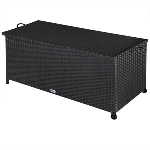Polyratanový úložný box RICCO, 122x56 61cm, černá