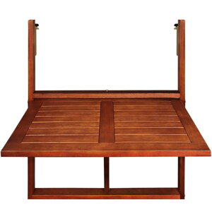 Závěsný balkonový stolek, akátové dřevo 65x45x87cm, certifikát FSC®- sklápěcí