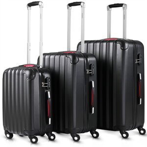 Sada kufrů Baseline s tvrdým obalem, ABS, černá 36l, 68l, 89l