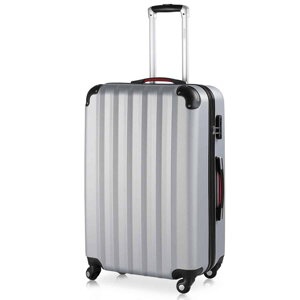 Cestovní kufr s tvrdým obalem Baseline stříbrný 90 l