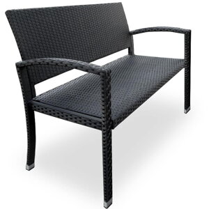 Zahradní lavice Marry polyratan, 122x55x90cm černá