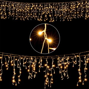Vánoční řetěz světelné rampouchy LED, teplá bílá, 10m