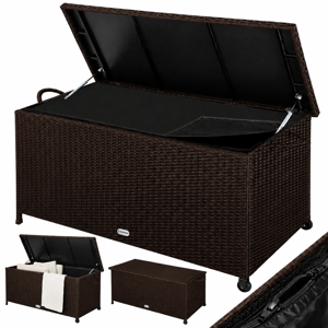 Polyratanový úložný box RICCO, 117 x 53 x 60cm, tmavě hnědá