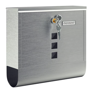 Poštovní schránka s válcem na noviny POST, 30,5x10x33,5cm, stříbrná