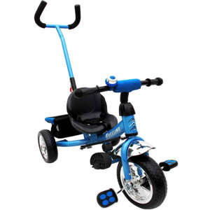 Dětská tříkolka s vodící tyčí Raceline - modrá