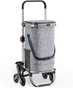 Nákupní taška na kolečkách do schodů COMFORT,50l, šedá