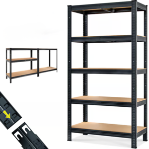 Regál s vysokou nosností HEAVY, max. 875kg, 90x40x180cm, černá