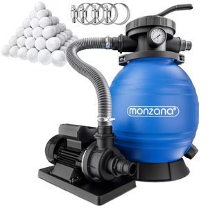 Písková filtrace k bazénu AQUA s filtračními kuličkami, 10 200 l/h, modrá